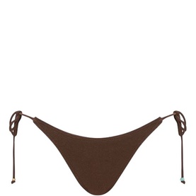 Vista Beaded Side Tie Brief Bikini Bottoms