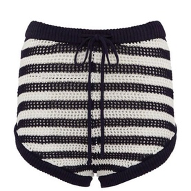 Mina Stiped Drawstring Knitted Shorts