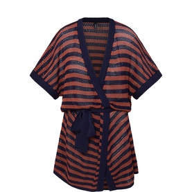 Nova Striped Mini Robe Dress