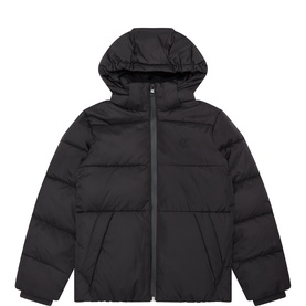 Calvin Klein children's Pvh Black hooded puffer jacket with zip fastening and quilted panels