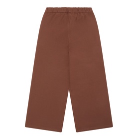 Calvin Klein children's Rocky Road sweat bottoms, wide-leg cut with elasticated waistband, shown flat in warm brown tone.