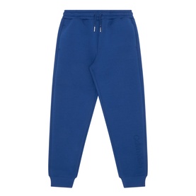 Calvin Klein children's Estate Blue joggers with elasticated waistband, drawstring, and ribbed cuffs