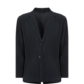 Pleated Single-Breasted Blazer