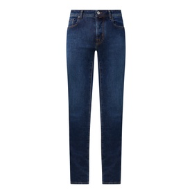 Jacob Cohen 3049 slim-fit jeans in dark blue denim, five-pocket style with subtle fading and clean straight leg