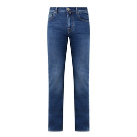 Jacob Cohen 3049 Slim Jeans in light blue denim, five-pocket style with subtle fading and branded hardware detail