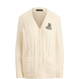 Bullion Crest Logo Cable Knitted Cardigan