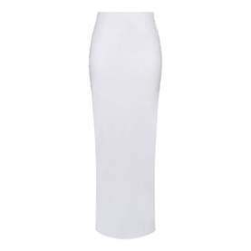 House of CB white maxi skirt with high waist and fitted silhouette, floor-length style