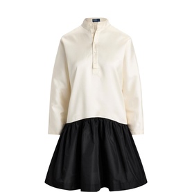 Stand Collar Mini Flared Dress