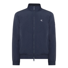 Calvin Klein Jeans Dark Sapphire casual jacket, zip-through with funnel neck, ribbed cuffs and hem, small CK logo on chest