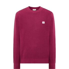 Badge Logo Waffle-Knit Sweatshirt