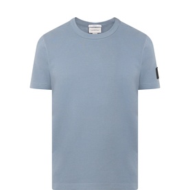 Calvin Klein Jeans Steel Gray crew neck T-shirt with arm badge detail, 100% cotton