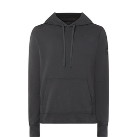 Calvin Klein Jeans Pirate Black pullover hoodie with kangaroo pocket, drawstring hood, and logo badge on sleeve