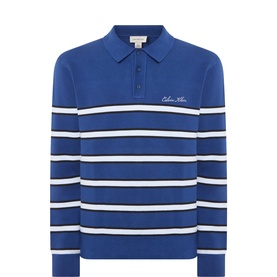 Striped Logo Polo Sweater