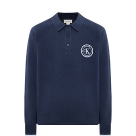 Varsity Logo Knitted Polo Sweater