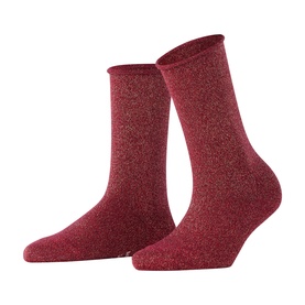 Falke Shimmery Socks in Barolo red with metallic lurex finish, ankle length, no model