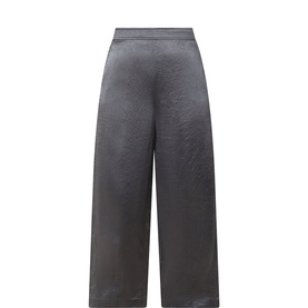 Masai Quiet Shade wide-leg cropped trousers in satin-finish acetate with elasticated waistband
