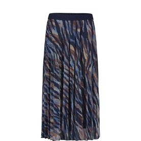 Animal Print Pleated Skirt