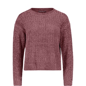 Betty Barclay Rose Taupe cable-knit cropped sweater with crew neck and long raglan sleeves