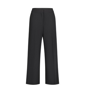 Betty Barclay black wide-leg trousers with elasticated waist, clean front, and full-length cut