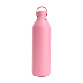 Chillys Water Bottle in Lotus pink, matte finish with loop lid, tall slim silhouette