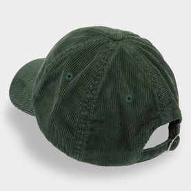 Gant Storm Green corduroy cotton cap, rear view showing adjustable buckle strap and panelled construction