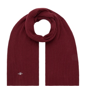 Shield Logo Rib-Knit Scarf