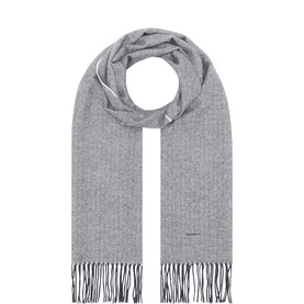 Herringbone Logo Fringed Scarf