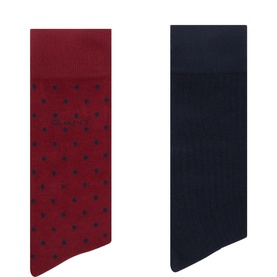 Two-Pack Logo Dotted & Solid Socks