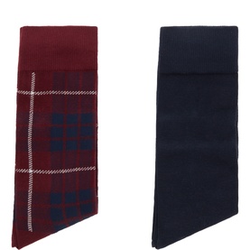 Two-Pack Logo Check & Solid Socks