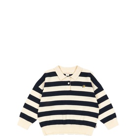 Manis Striped Lemon Knitted Polo Shirt