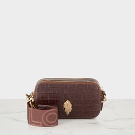 Kensington Small Croc-Embossed Crossbody Bag