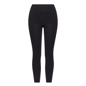 Lululemon Wunder Train No Line High-Rise Tight 25" in black, smooth fabric with wide waistband, cropped length