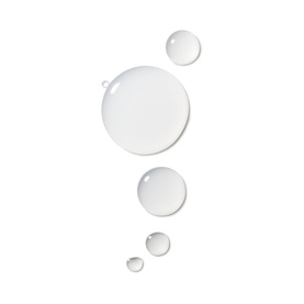 MAC Setting Spray texture swatch showing clear liquid droplets of varying sizes on white background
