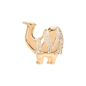 Max Mara Accessories gold camel brooch with crystal pav&eacute; detailing, metal finish