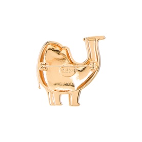 Max Mara Accessories gold-tone metal camel brooch, shown from reverse with pin fastening and brand stamp visible