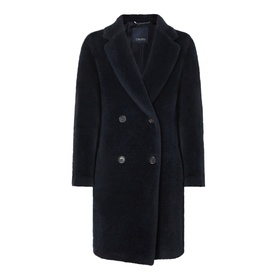 Max Mara S Midnight Blue alpaca-wool blend double-breasted coat with notched lapels and button fastening