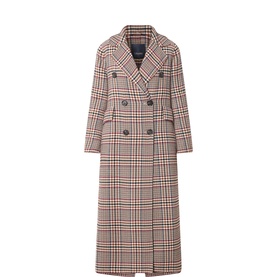 Cristina Check Double-Breasted Coat