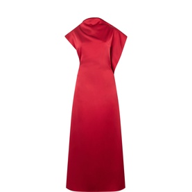 Giara Asymmetric-Sleeve Gown Dress