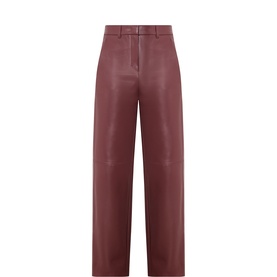 Sospiro Faux Leather Straight Trousers