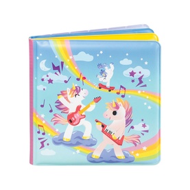 Tiger Tribe multi-coloured unicorn activity book with rainbow and music-themed illustrated cover, square format with pastel edges