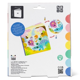 Tiger Tribe arts and crafts activity book, multi-colour with illustrated dinosaur and creature design on back packaging