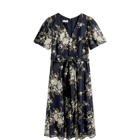 Ira Floral Embroidered Flared Dress
