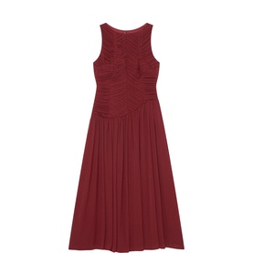 Ruched Asymmetric Flared Dress