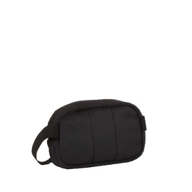 Columbia black polyester bum bag with quilted front panel and adjustable webbing strap, compact crossbody silhouette