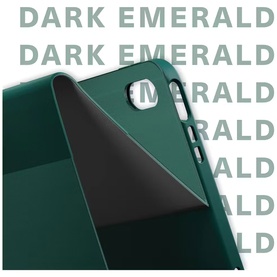 Cygnett dark emerald green tablet or phone case shown open, revealing slim profile and camera cutout detail