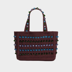 Beaded Crochet Tote Bag