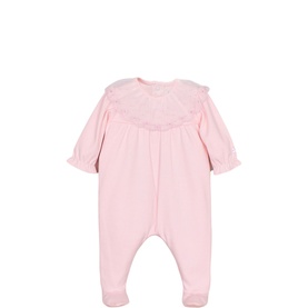 Mabel Embroidered Tulle Collar Babygrow