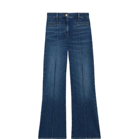 Claude Mid-Rise Pintuck Flared Jeans