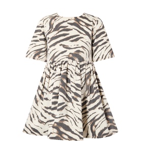 Zebra Print Mini Denim Dress