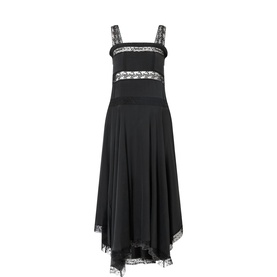 Asymmetric Lace-Panelled Dress